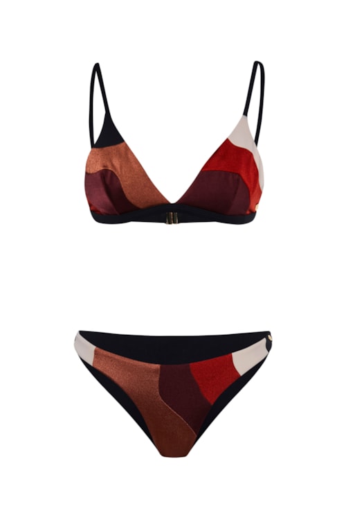 top biquíni Triângulo Waves Preto