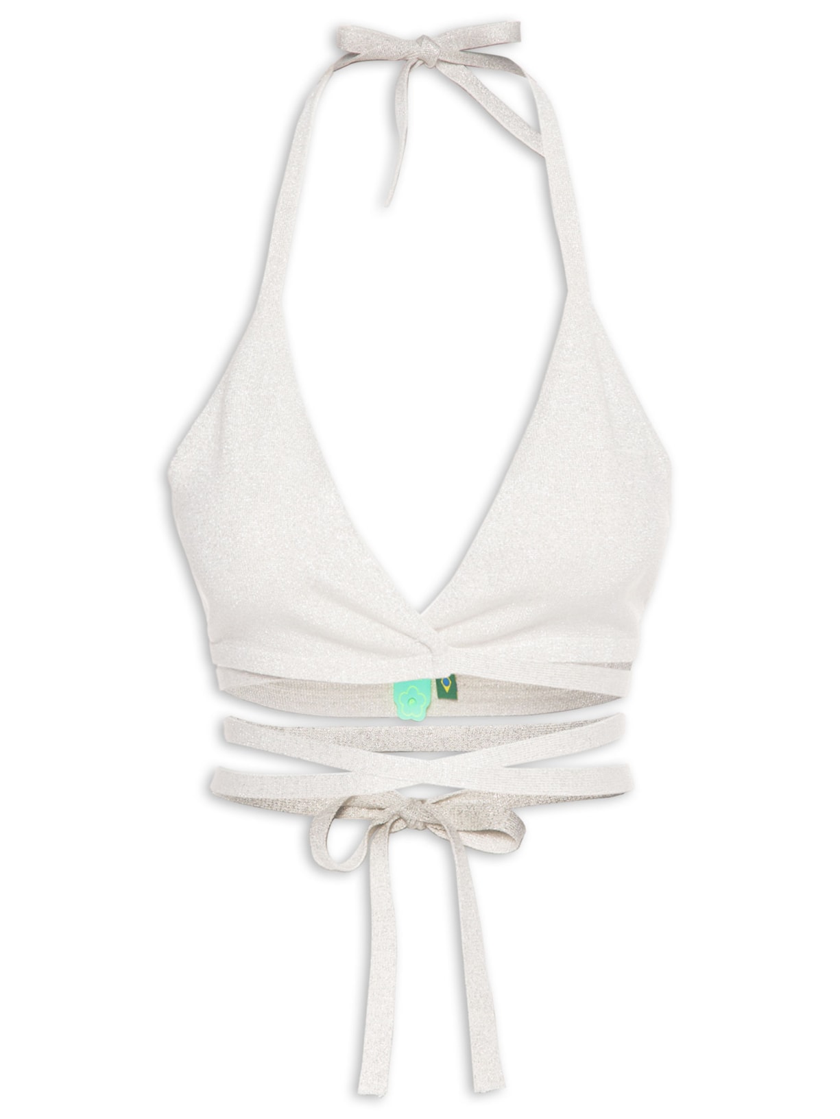 Top Biquíni Tricot Amarração - Prata