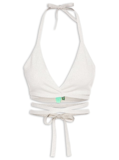 Top Biquíni Tricot Amarração - Prata