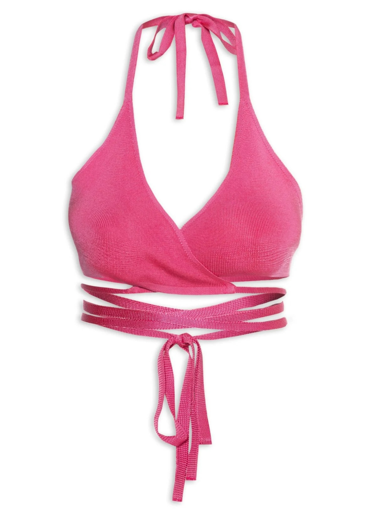 Top Biquíni Tricot Amarração - Rosa