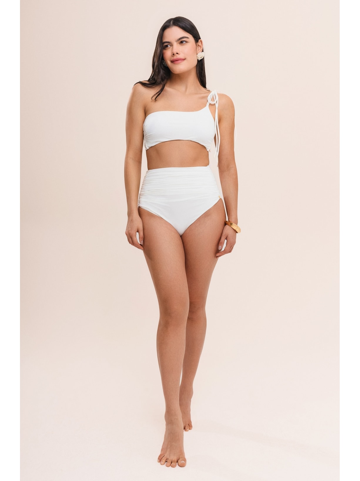 top biquíni um ombro só bio artemis off white Suntime