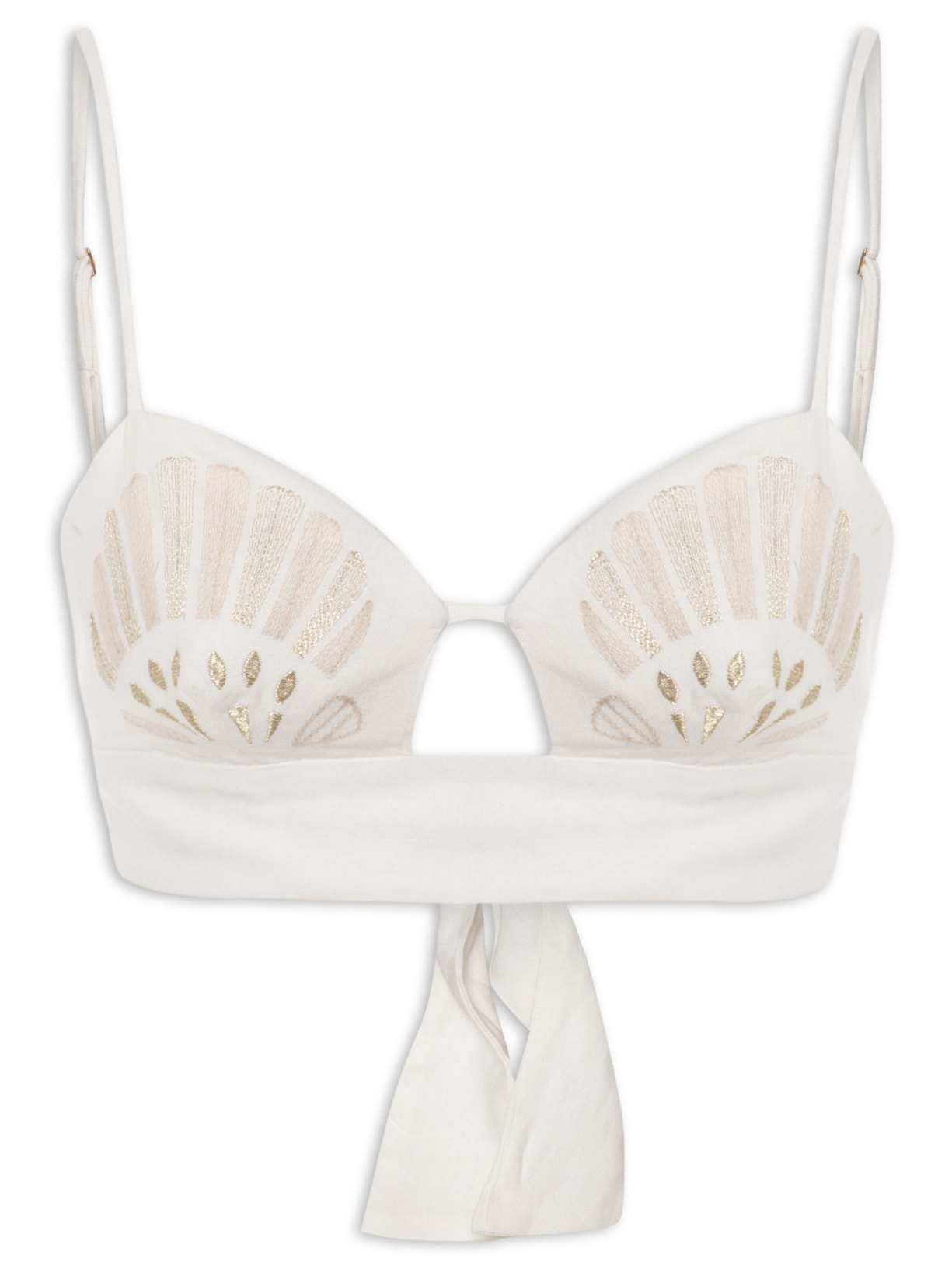 Top Bordado Concha - Off White