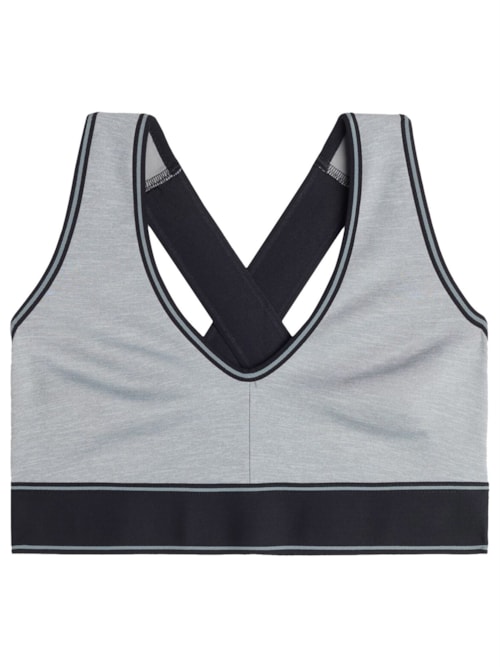 Top Brassiere In Action Com Interior Em Algodão Supima® - Cinza