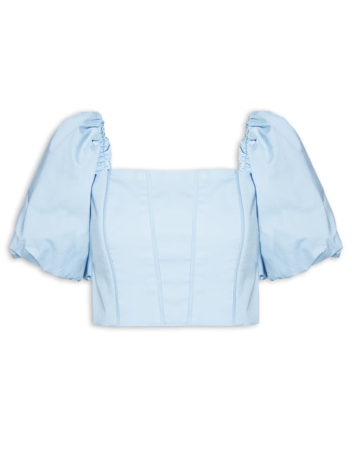 Top Bufante Tais - Azul