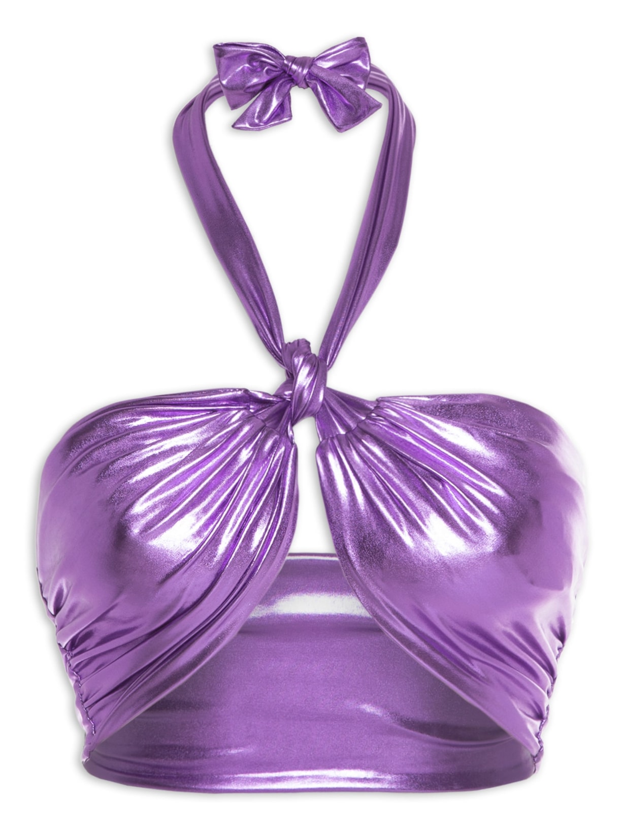 Top Carnaval Amarração Malha Metálica Roxo Market 33