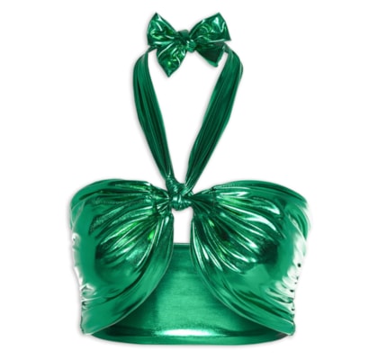 Top Carnaval Amarração Malha Metálica - Verde