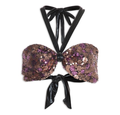 Top Carnaval Tomara Que Caia Paetê - Rosa