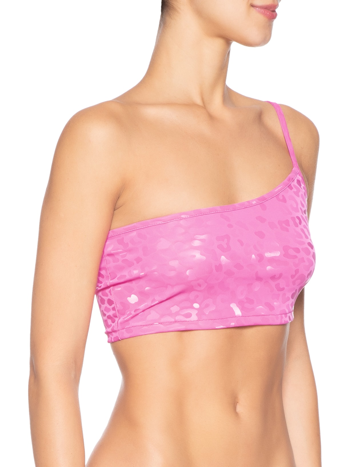 Top Carnaval Um Ombro Só Animal Print Rosa Market 33