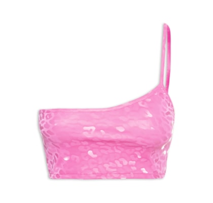Top Carnaval Um Ombro Só Animal Print - Rosa