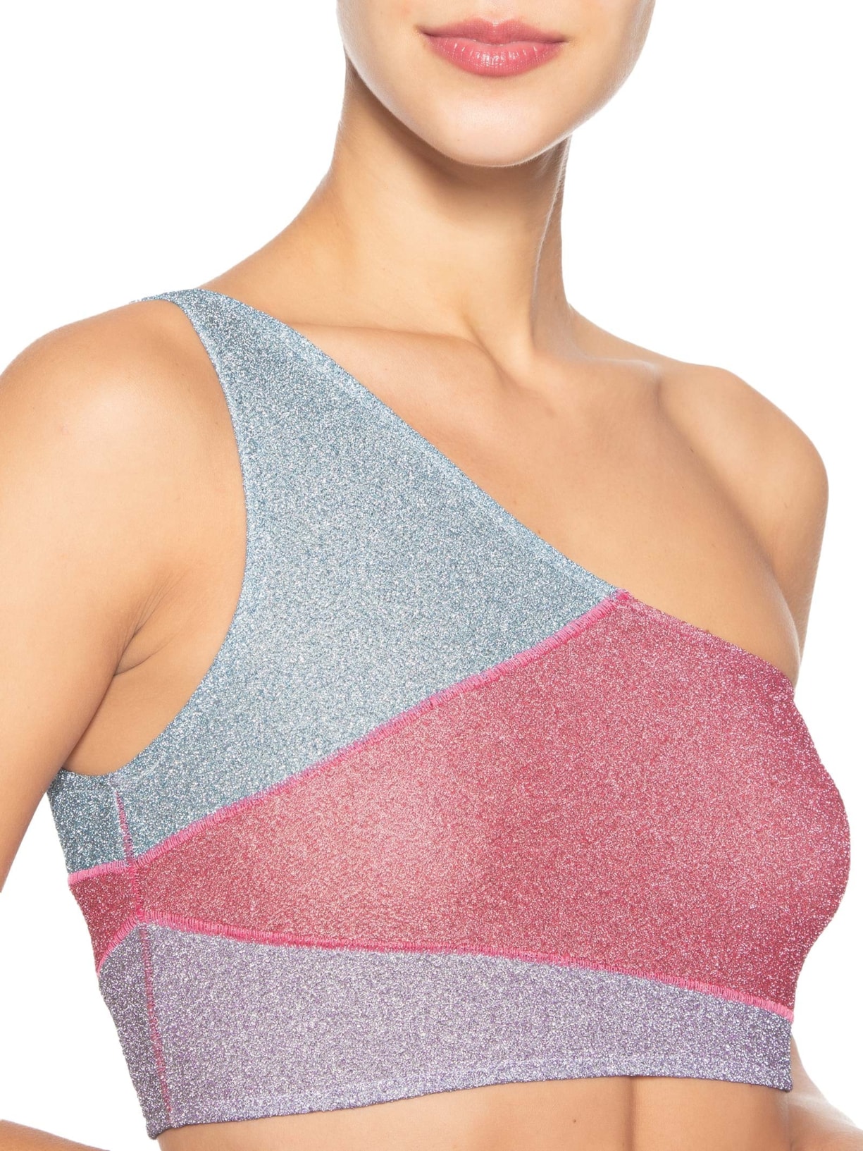 Top Carnaval Um Ombro Só Tricolor Rosa Market 33