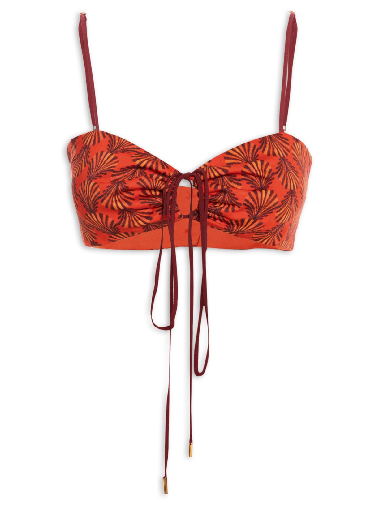 Top Cetim Estampa Concharia - Vermelho