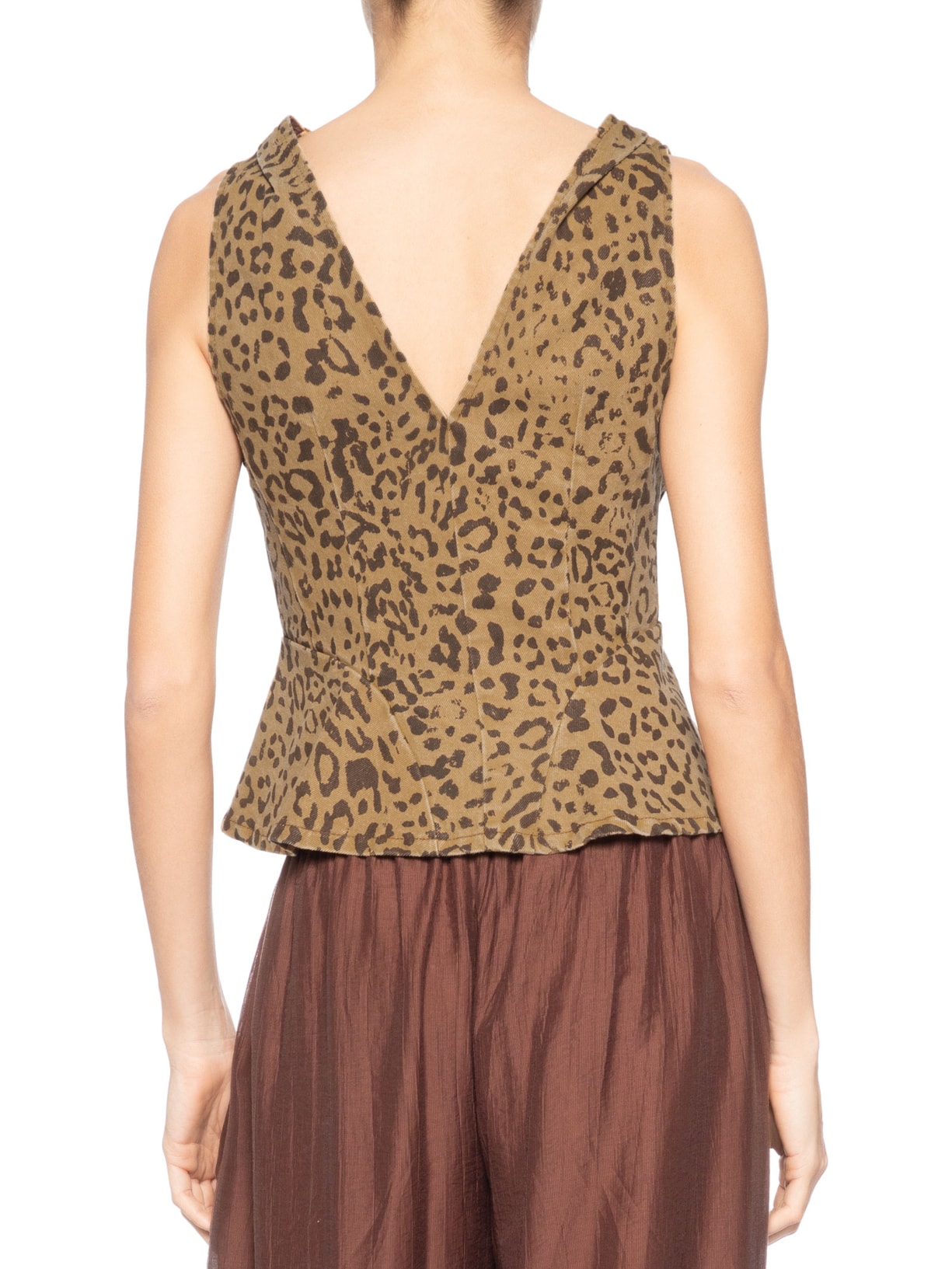 Top Colete De Sarja Marrom Animale Jeans