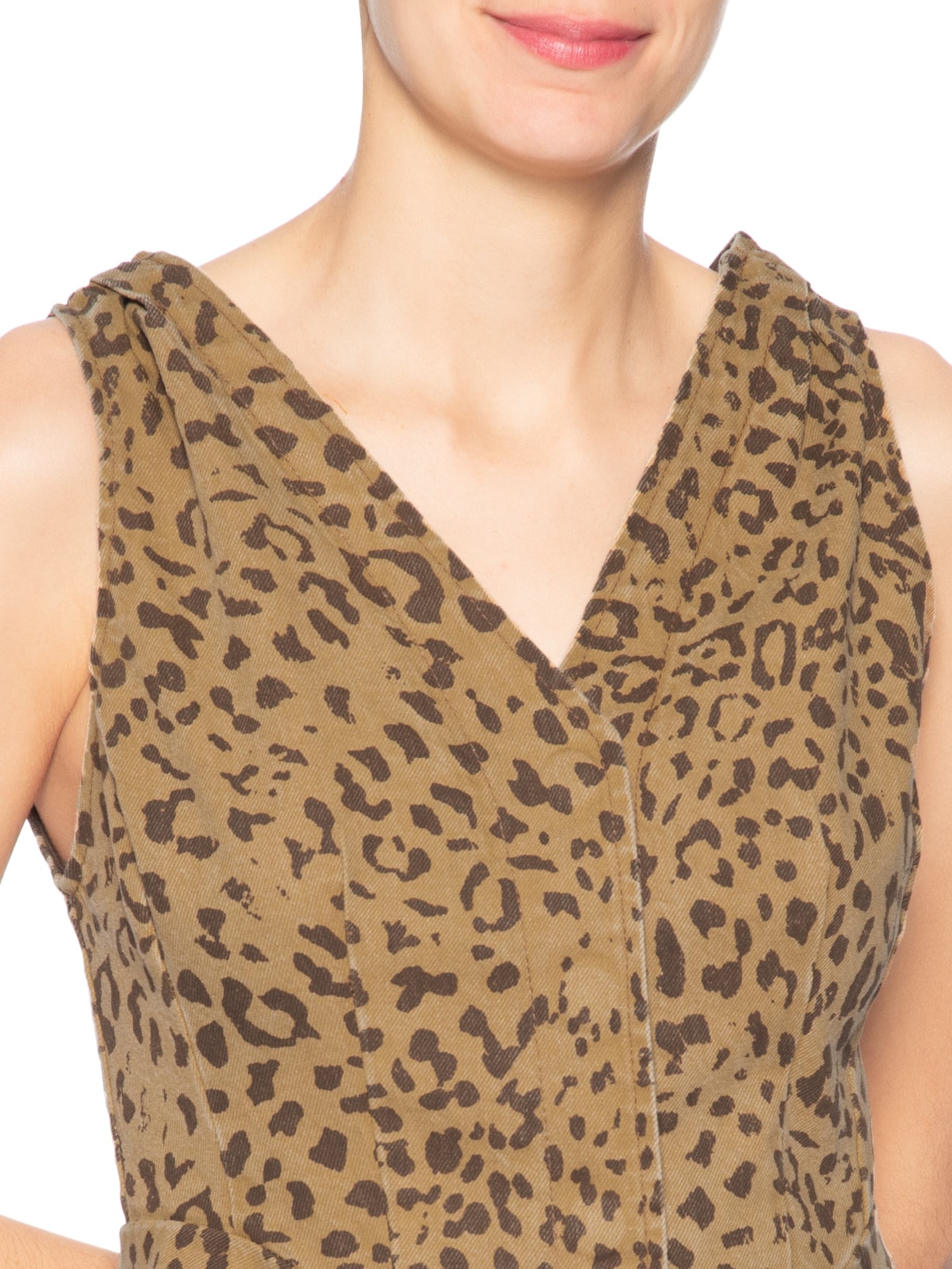 Top Colete De Sarja Marrom Animale Jeans