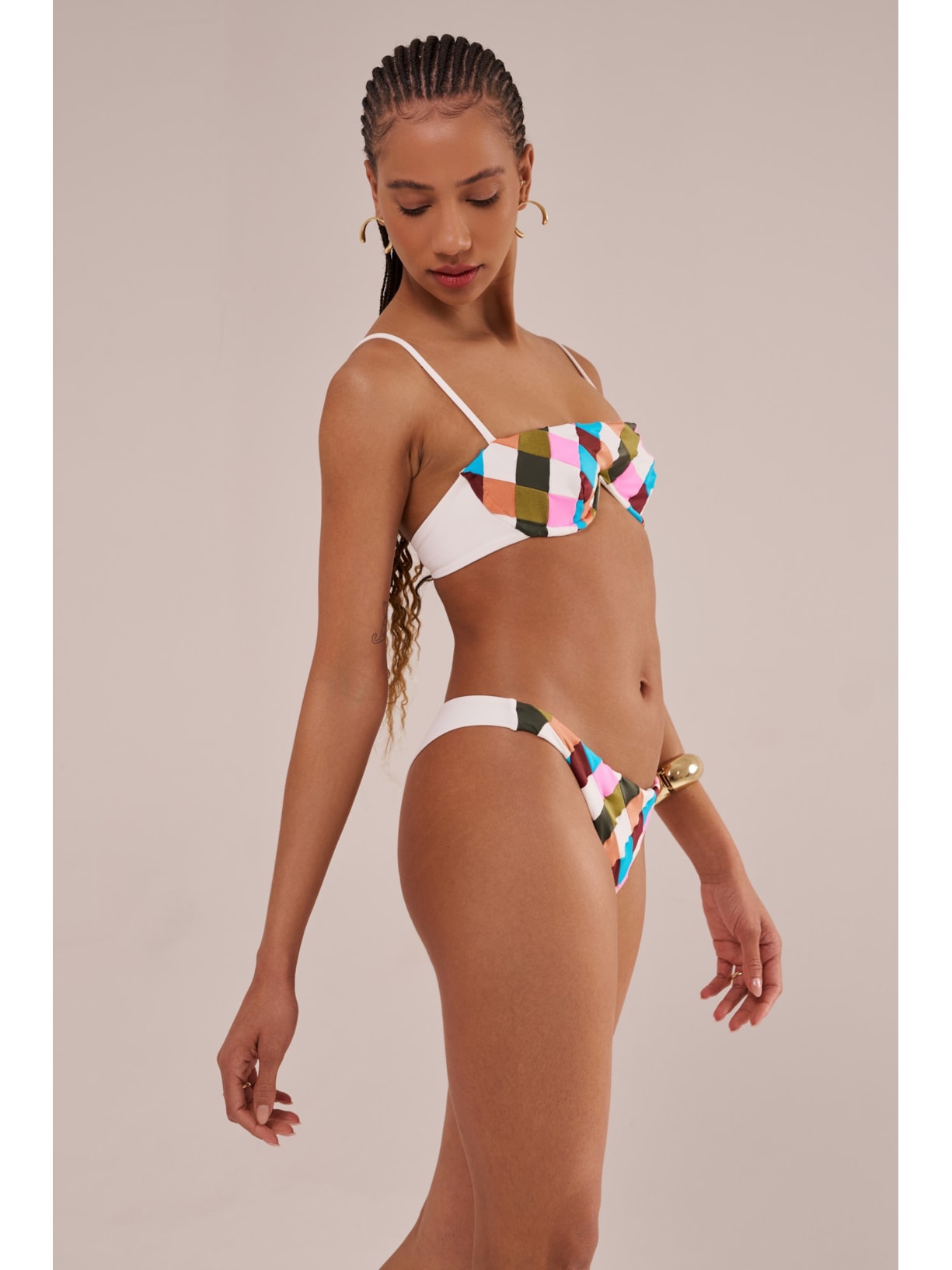 top com aro contínuo patchwork Suntime