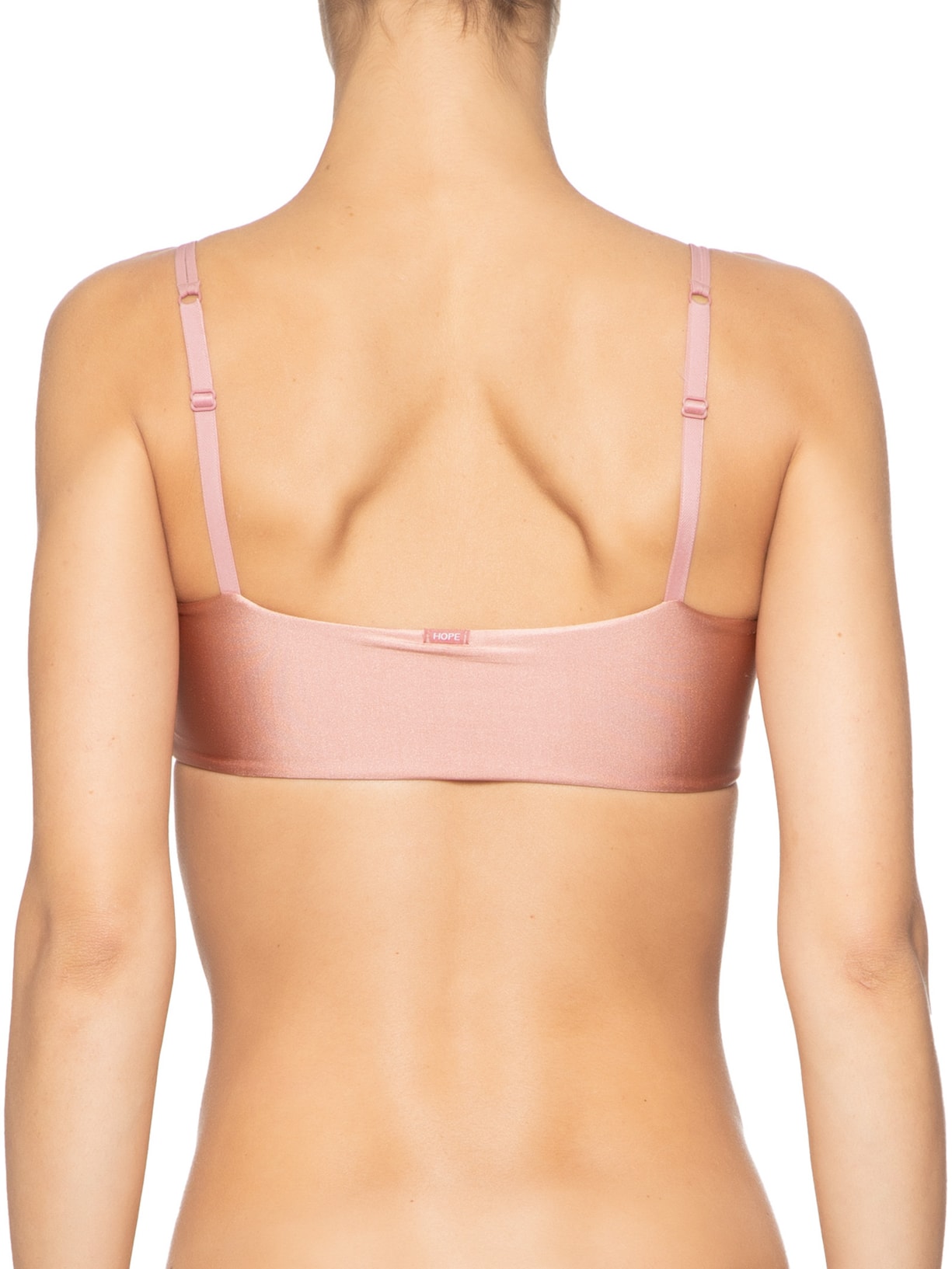 Top Com Bojo Removível Em Microfibra Acetinada Rosa Hope