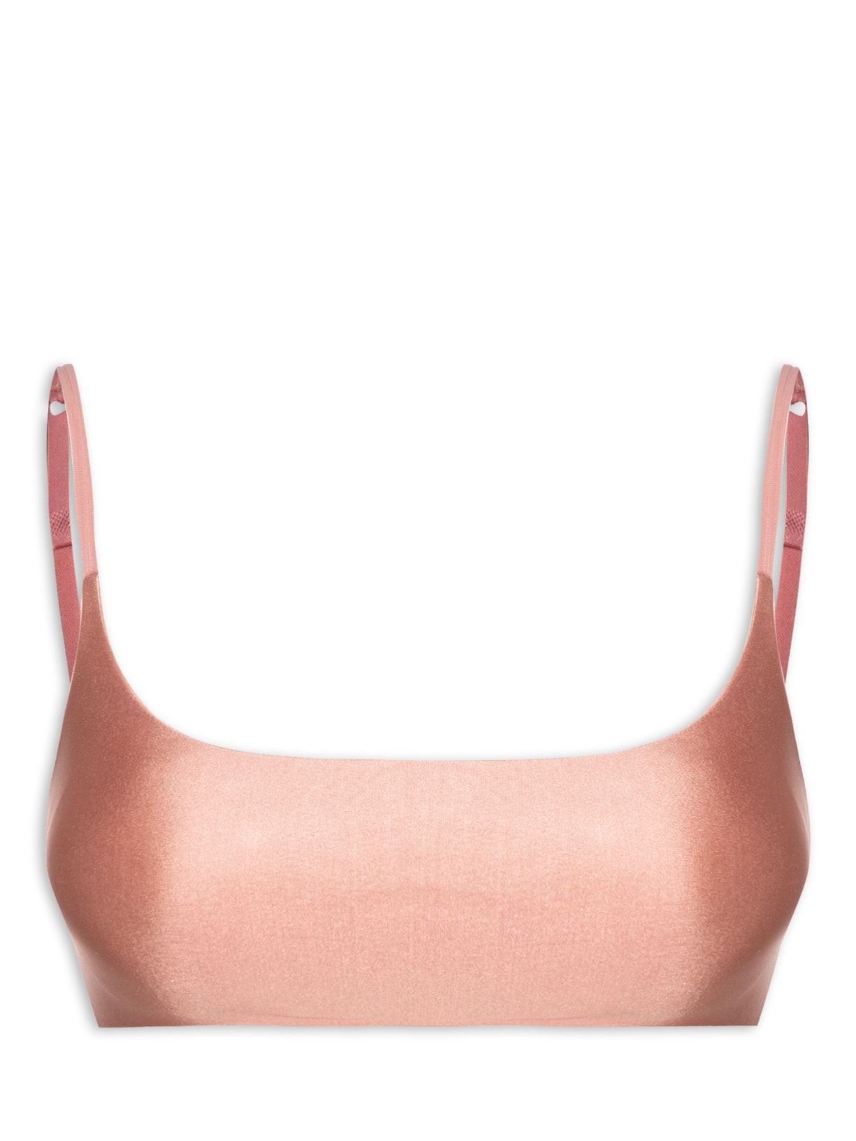 Top Com Bojo Removível Em Microfibra Acetinada Rosa Hope