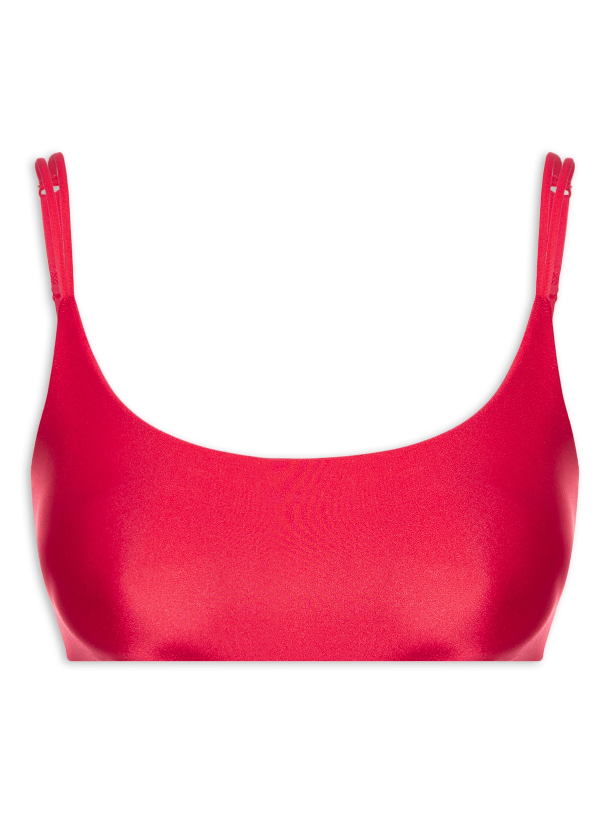 Top Com Bojo Removível Em Microfibra Acetinada - Vermelho