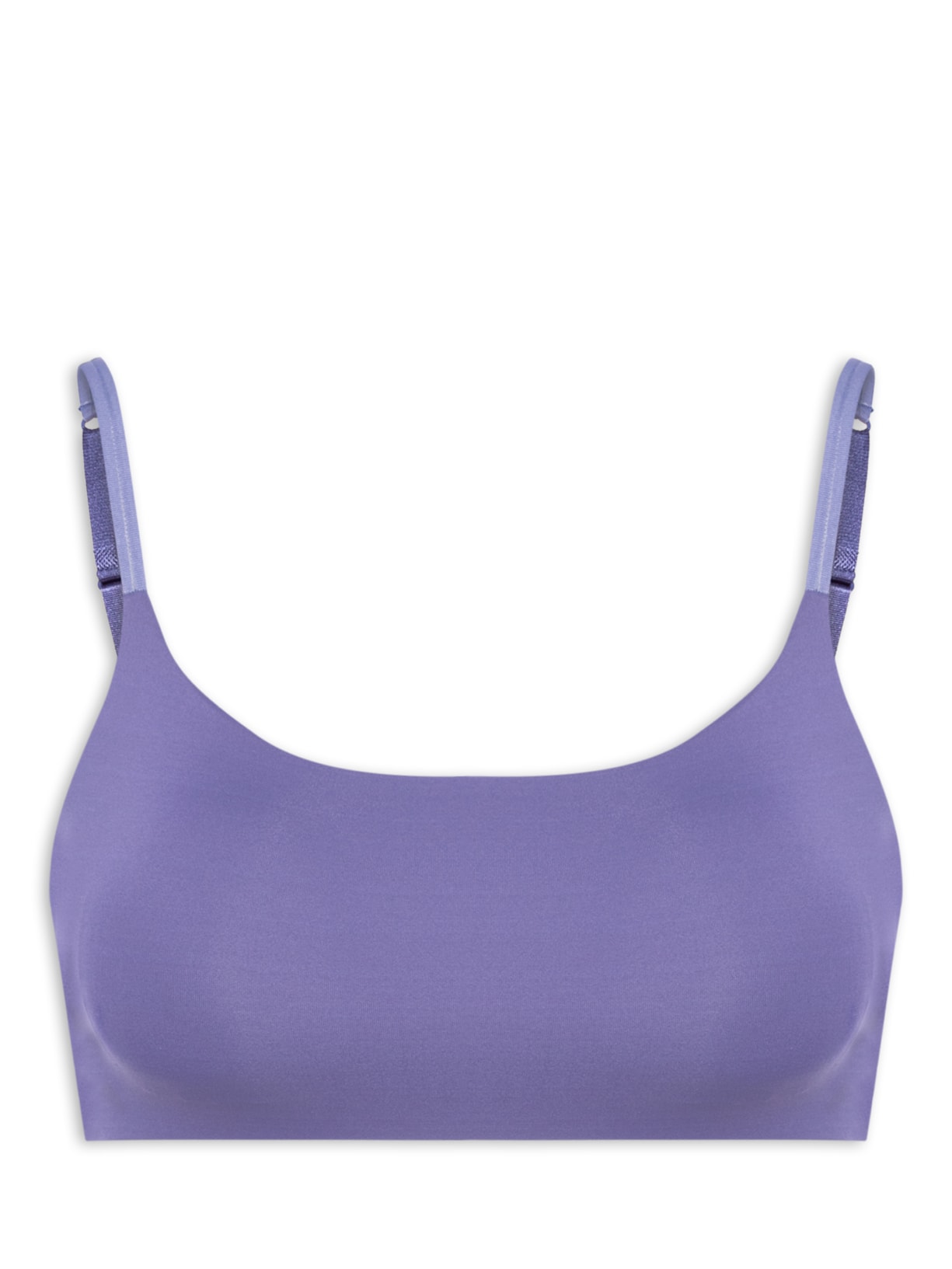 Top Com Bojo Removível Em Microfibra - Azul