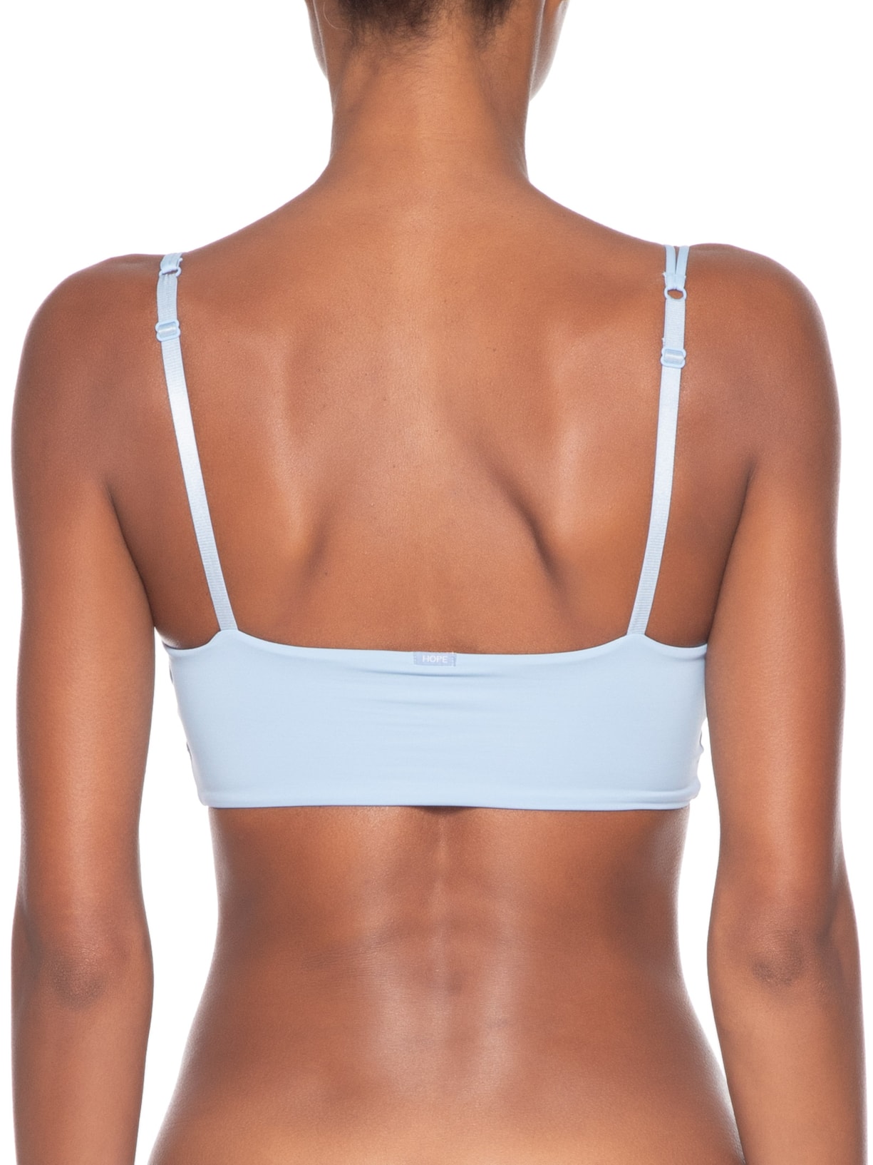 Top Com Bojo Removível Em Microfibra Azul Hope