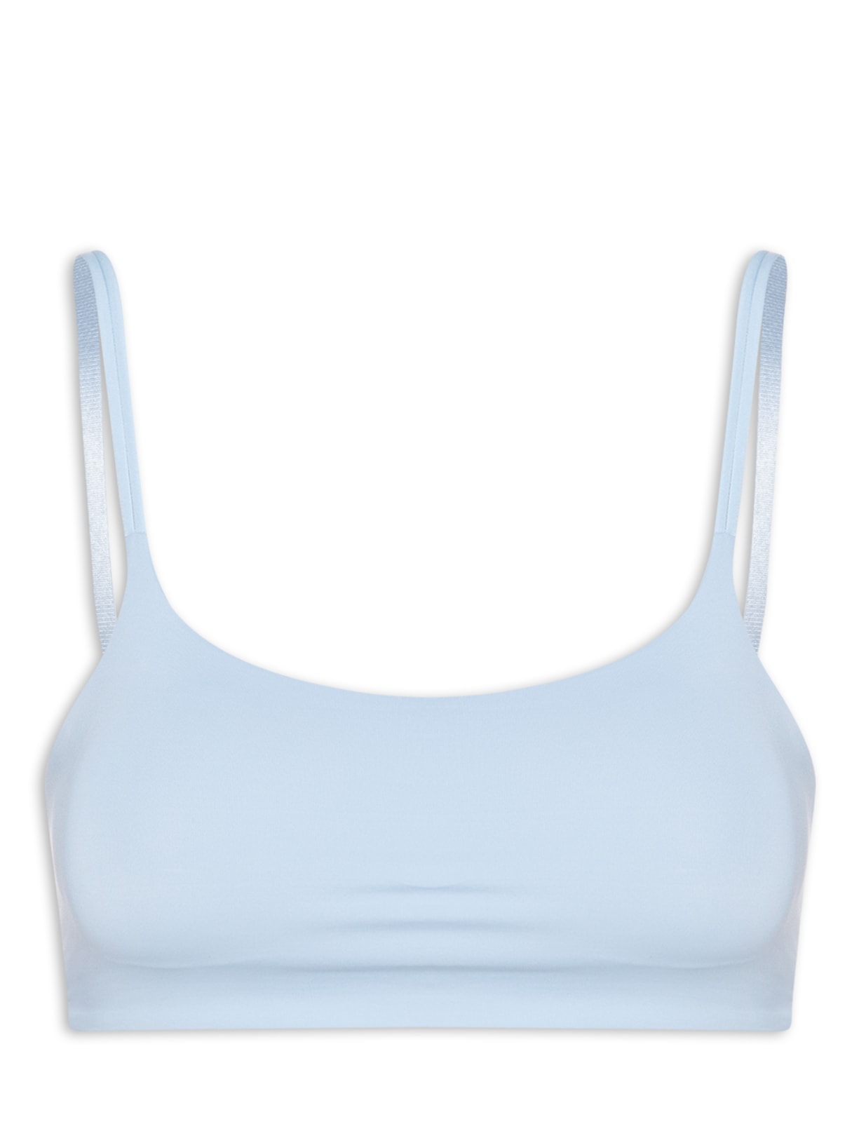 Top Com Bojo Removível Em Microfibra Azul Hope