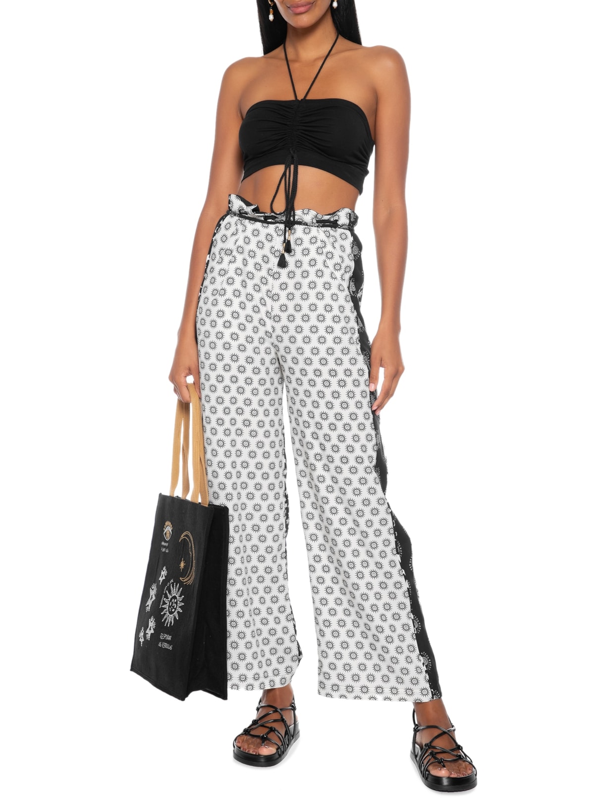 Top Com Cardarço Preto Dress To