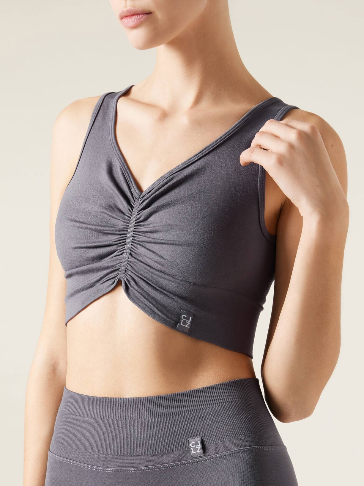 Top Com Efeito Modelador Cinza Calzedonia