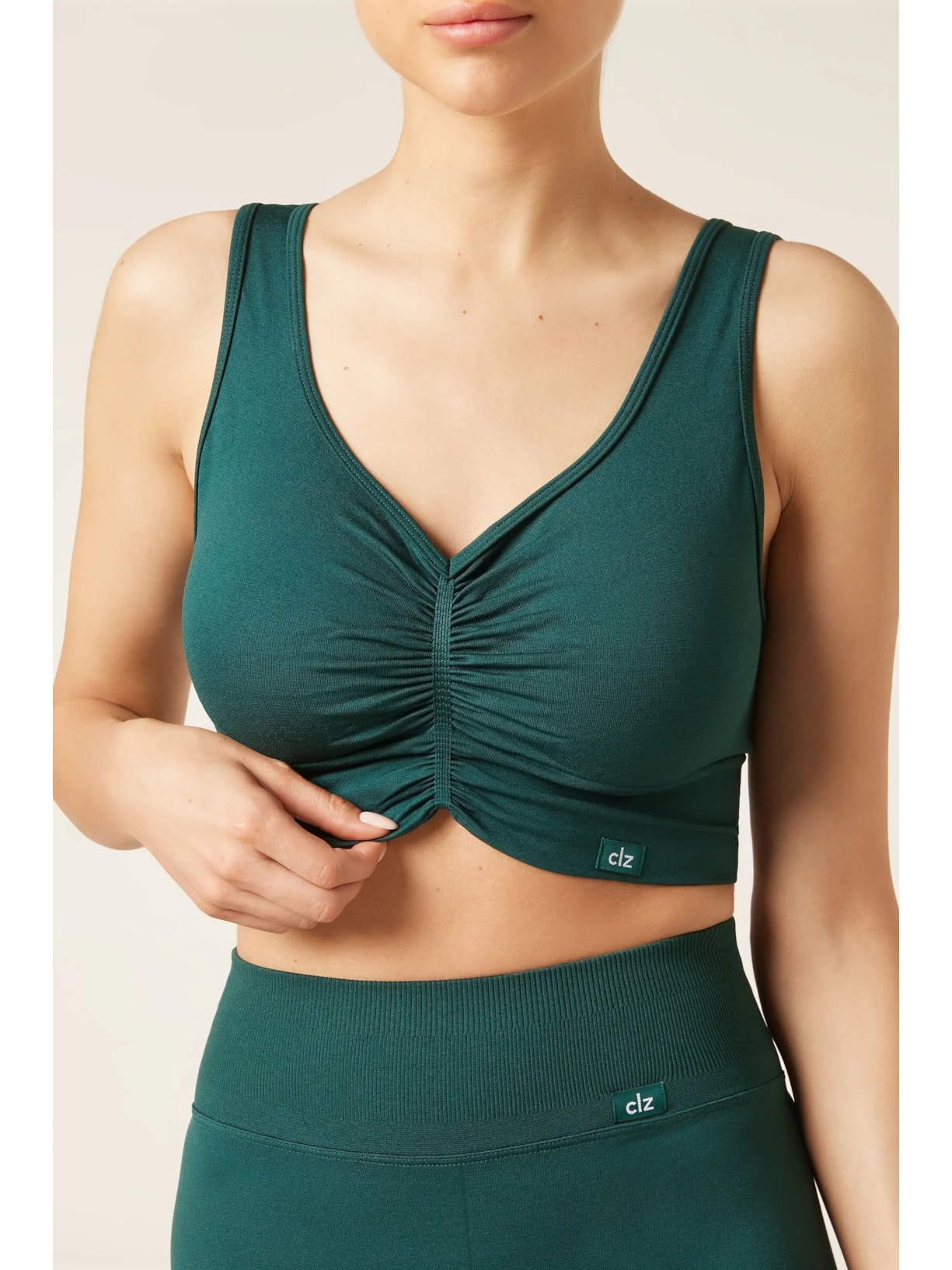 Top Com Efeito Modelador Verde Calzedonia