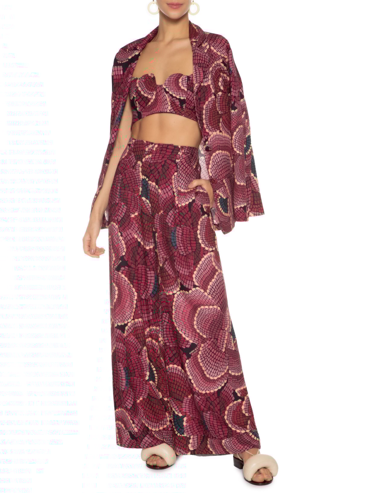 Top Coração Chita Nina Rosa Farm