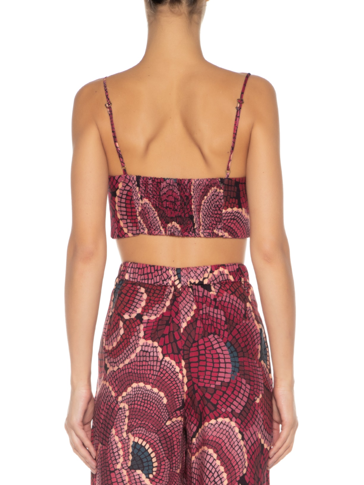 Top Coração Chita Nina Rosa Farm