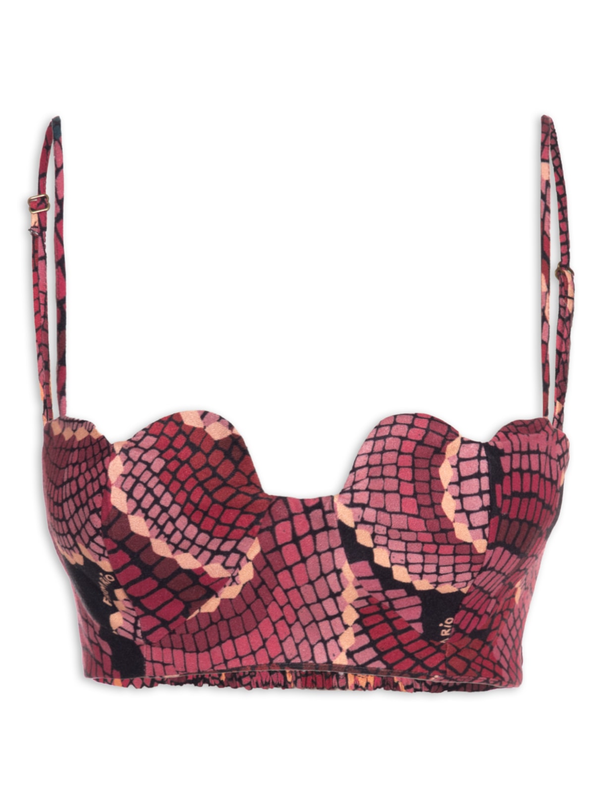 Top Coração Chita Nina Rosa Farm