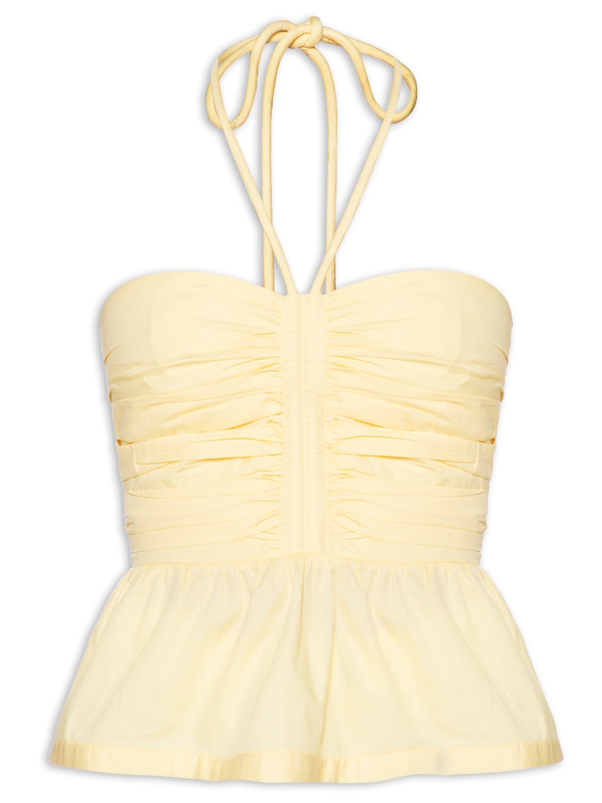 Top Corpete Franzido Basque - Amarelo