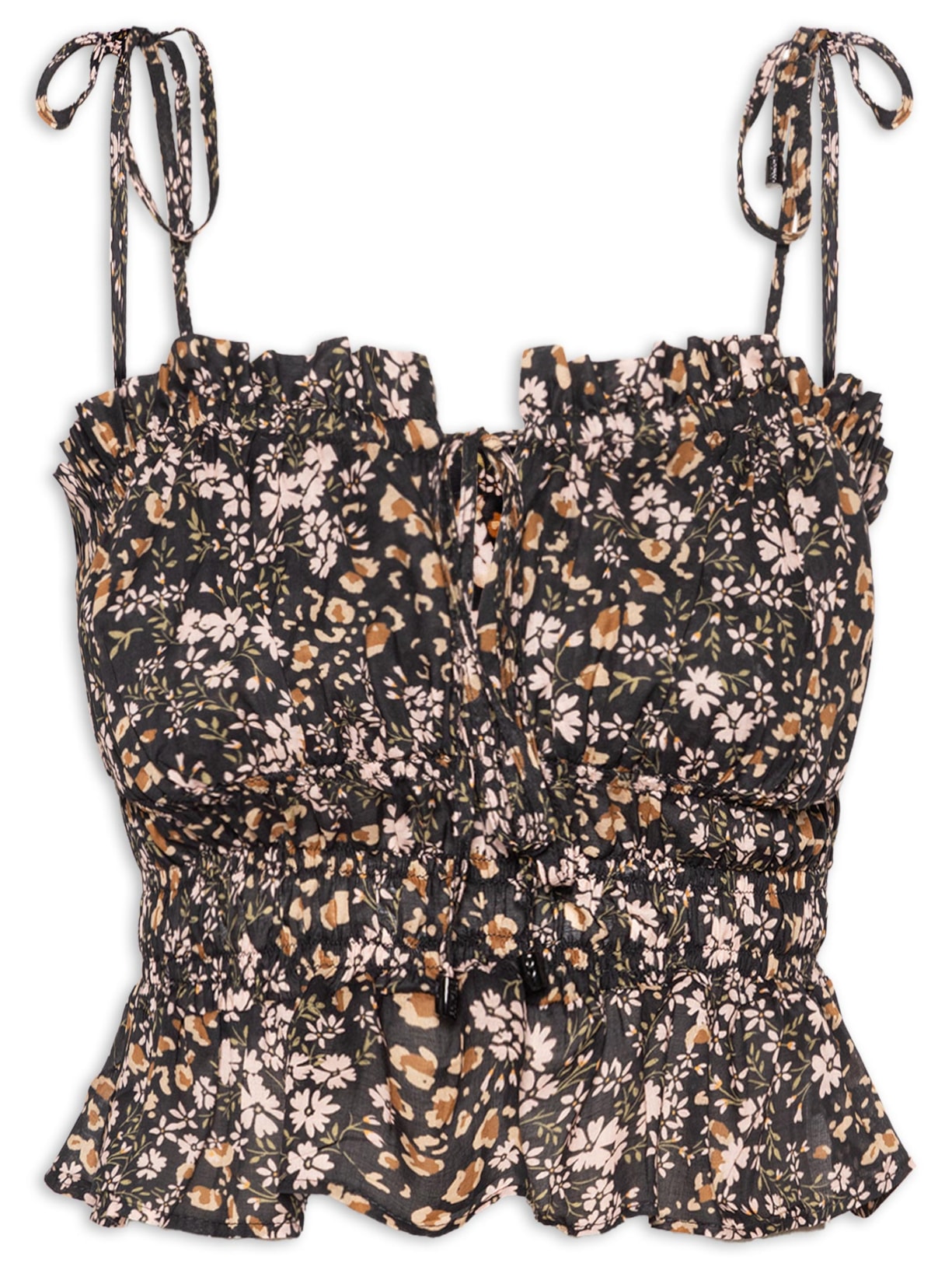 Top Corpo Franzido Liberty Onça - Preto