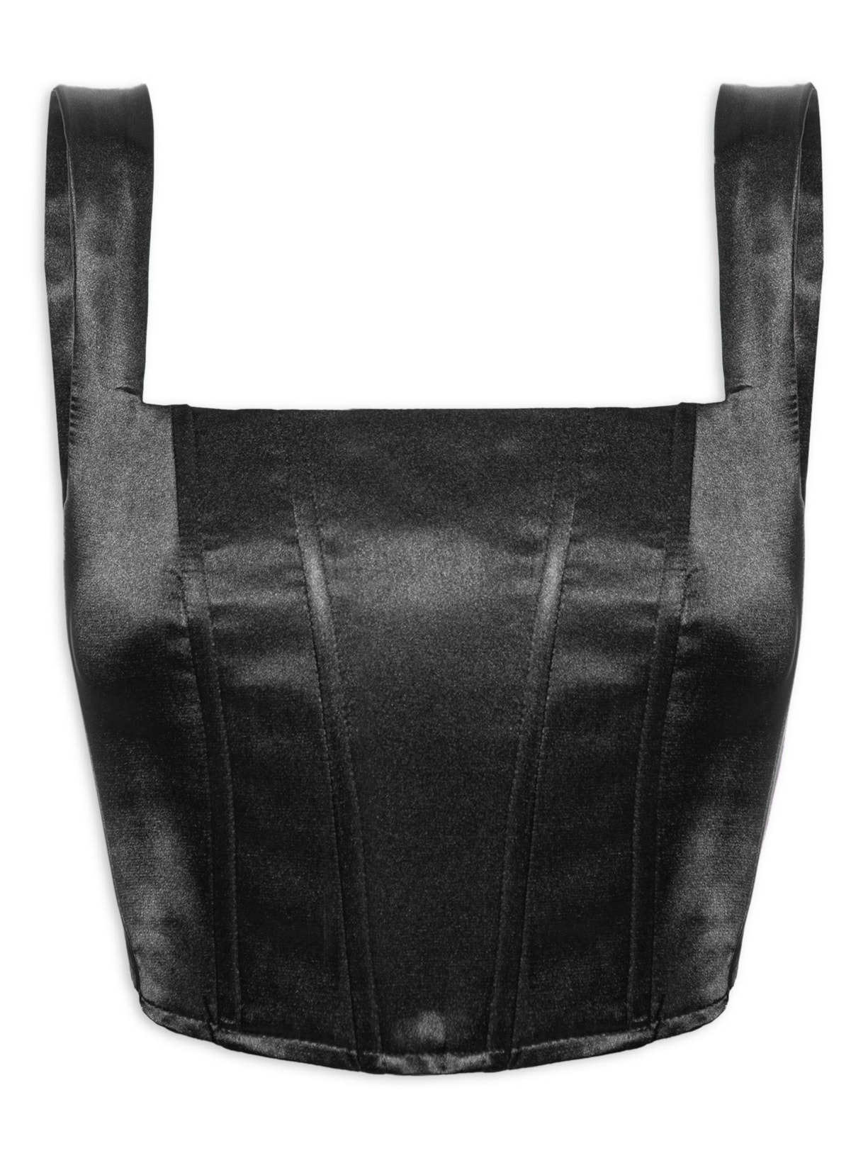 Top Corselet Cetim - Preto