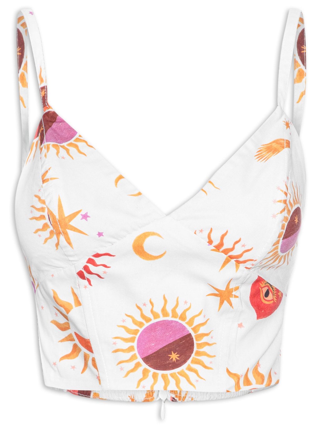 Top Corselet Estampa Cometa - Branco
