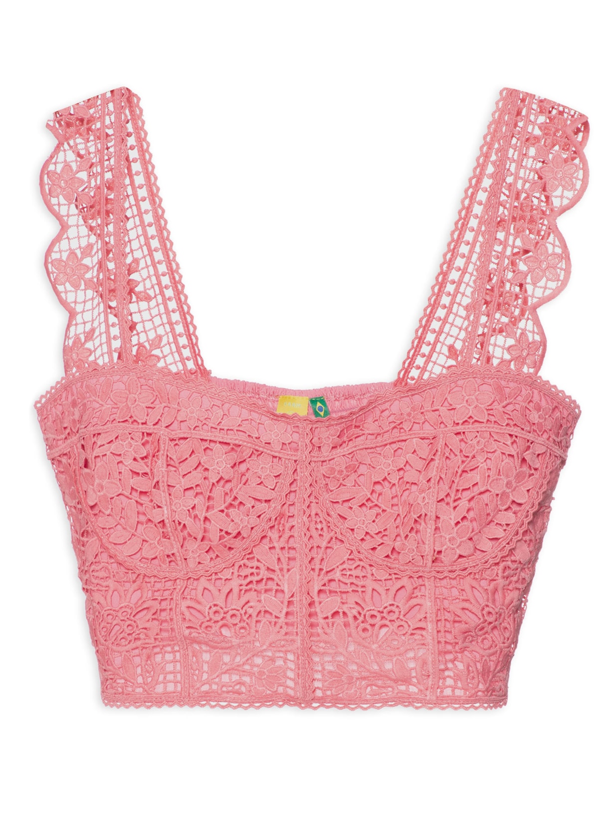 Top Corselet Guipure Banana Flora - Rosa