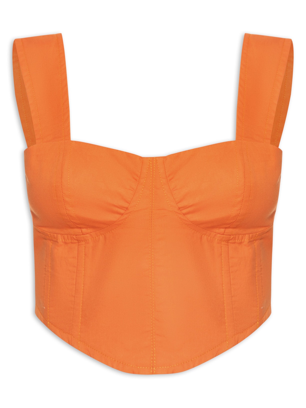 Top Corselet Lastex Costas - Laranja