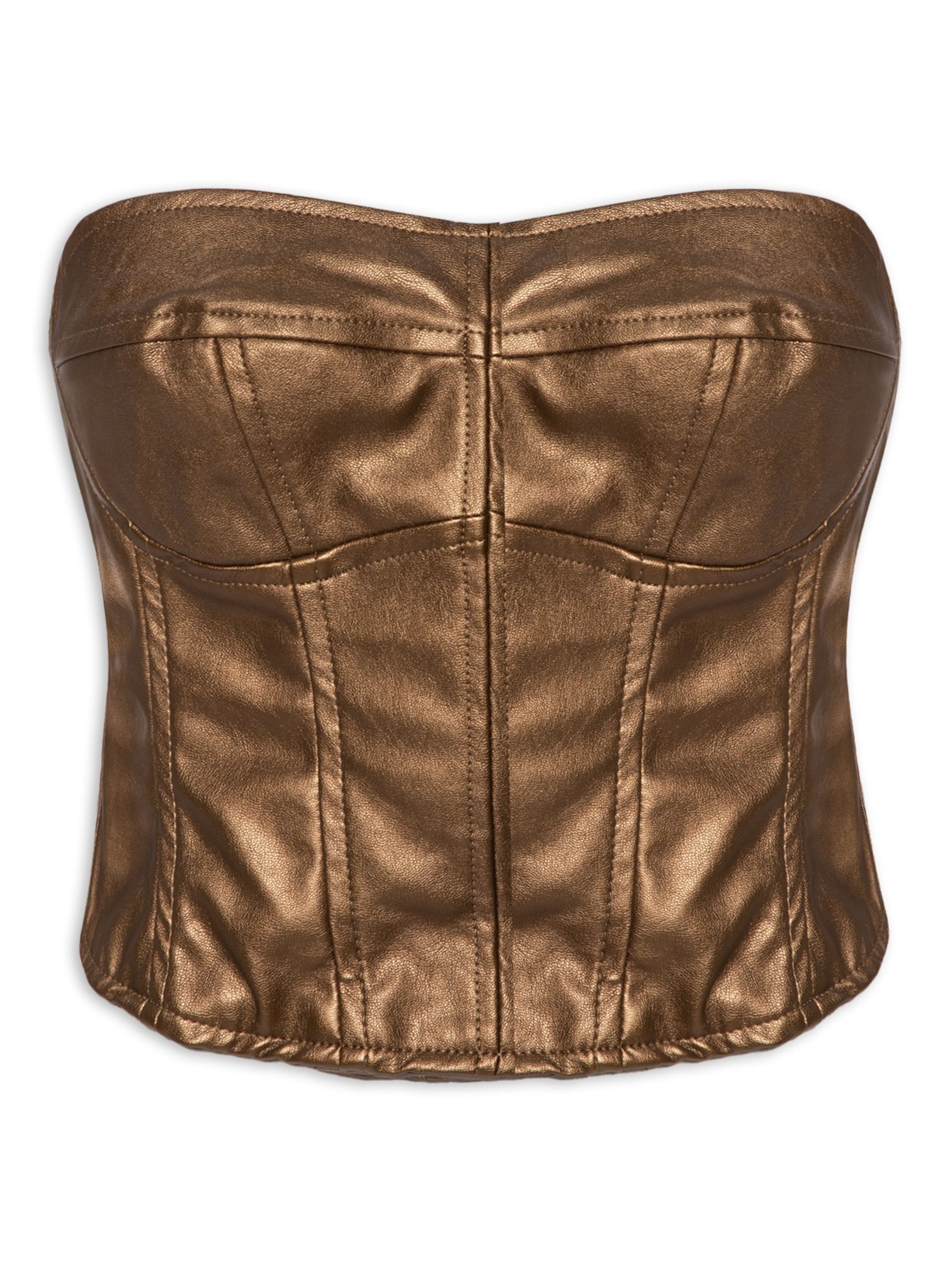 Top Corselet Leather - Marrom