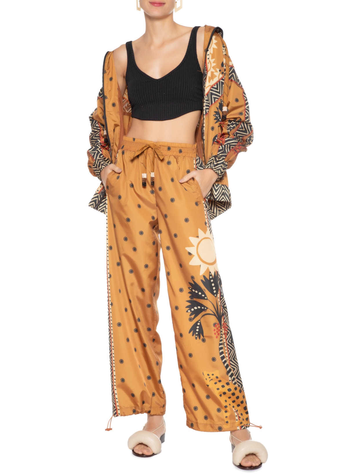 Top Corselet Rib Preto Farm