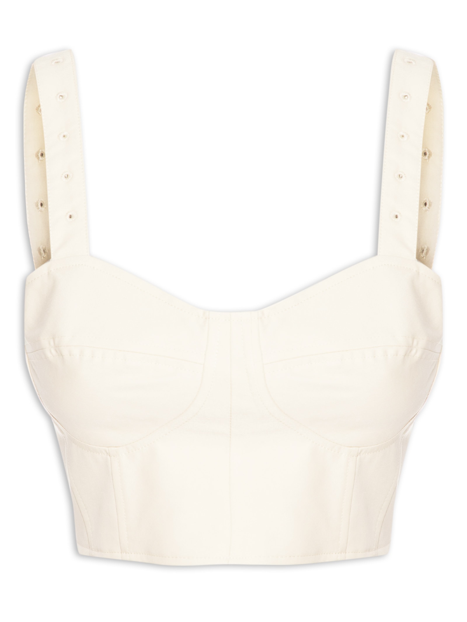 Animale - Top Corset Com Alça Bordada - Bege