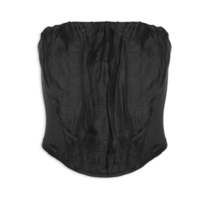 Top Corset Organza - Preto
