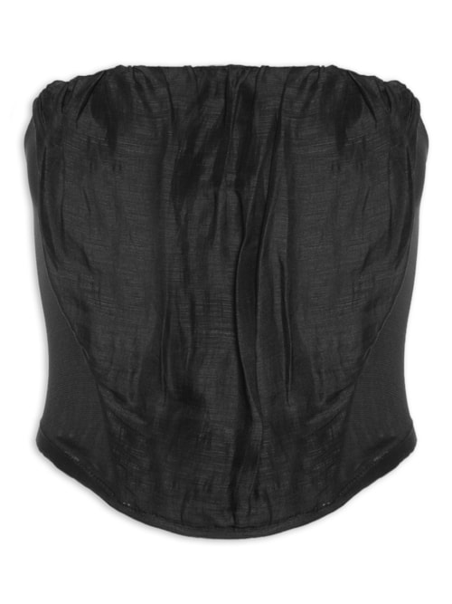 Top Corset Organza - Preto