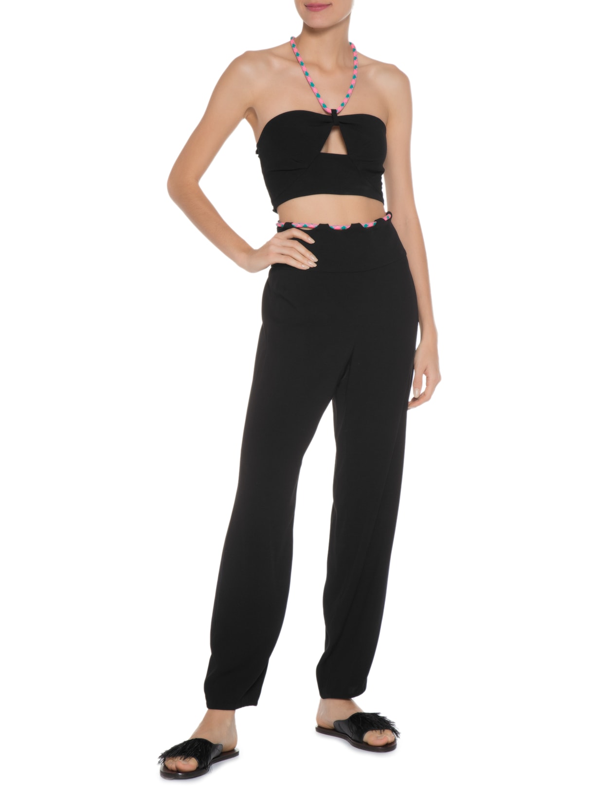 Top Crepe Corda Liz Preto Nk