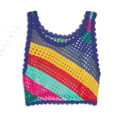 Top Crochê Listra Amanda - Azul