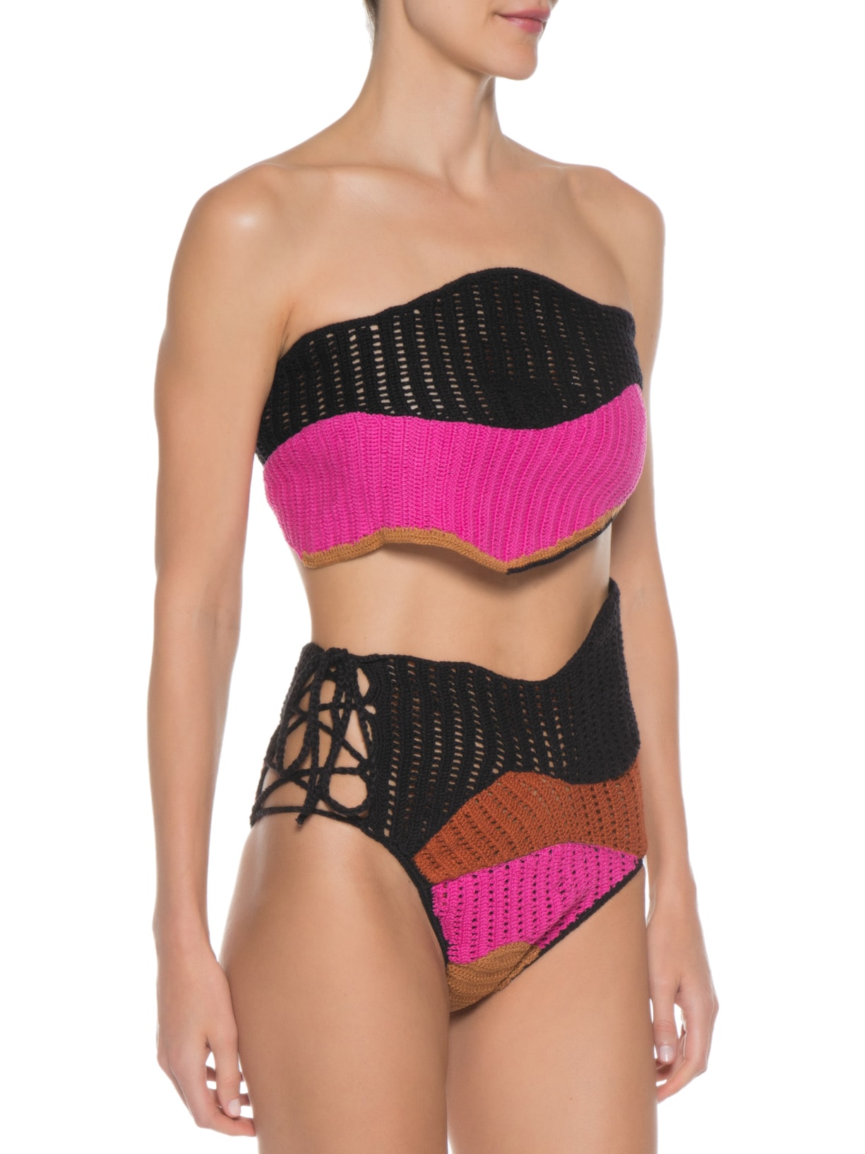 Top Crochet Ondas Preto Sau