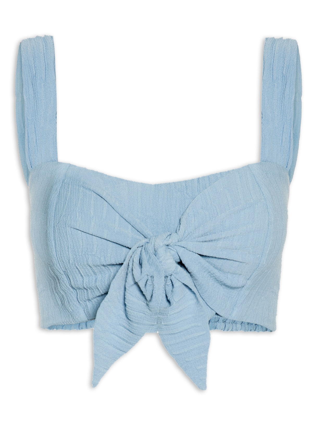 Top Cropped Alça Com Laço - Azul