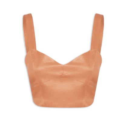 Top Cropped  Alça Larga - Laranja 