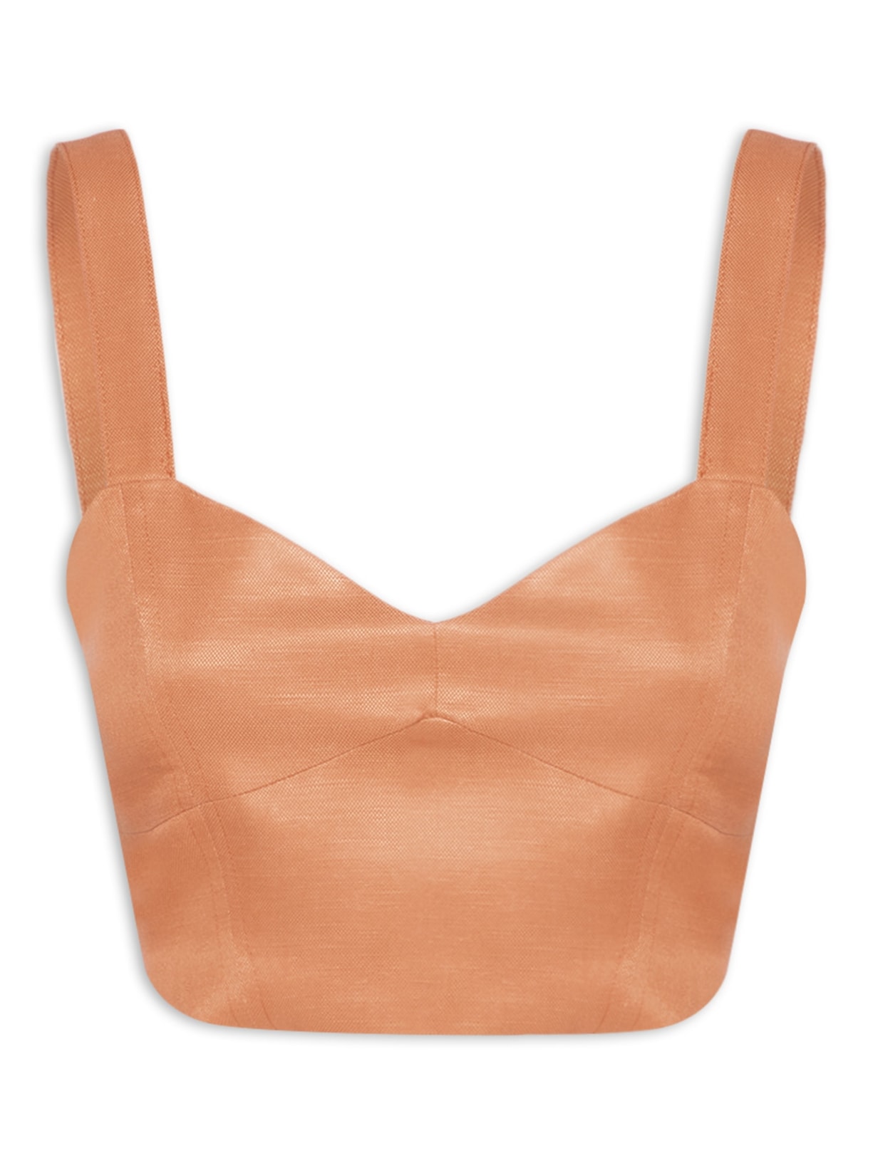 Top Cropped Alça Larga - Laranja