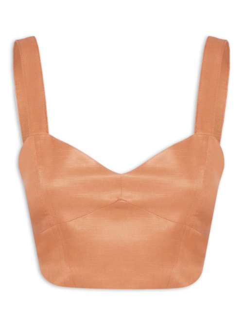 Top Cropped Alça Larga - Laranja