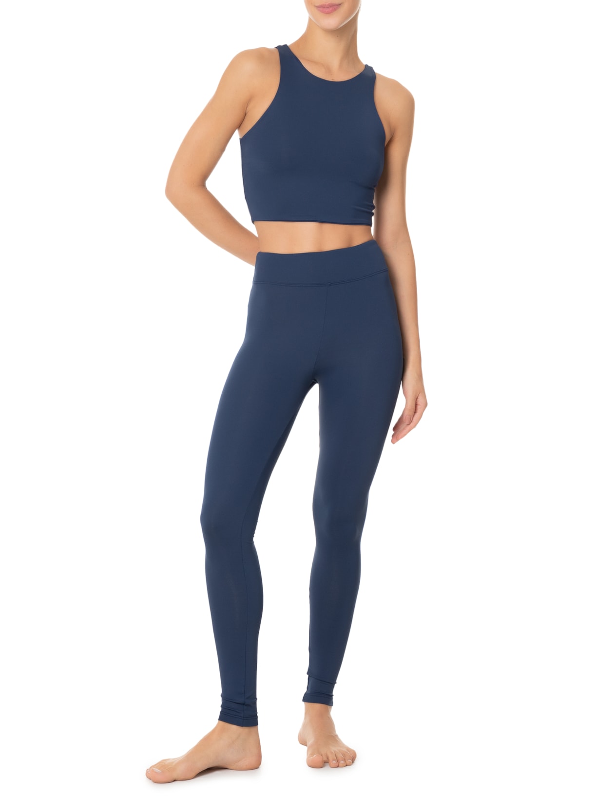 Top Cropped Azul Inhale