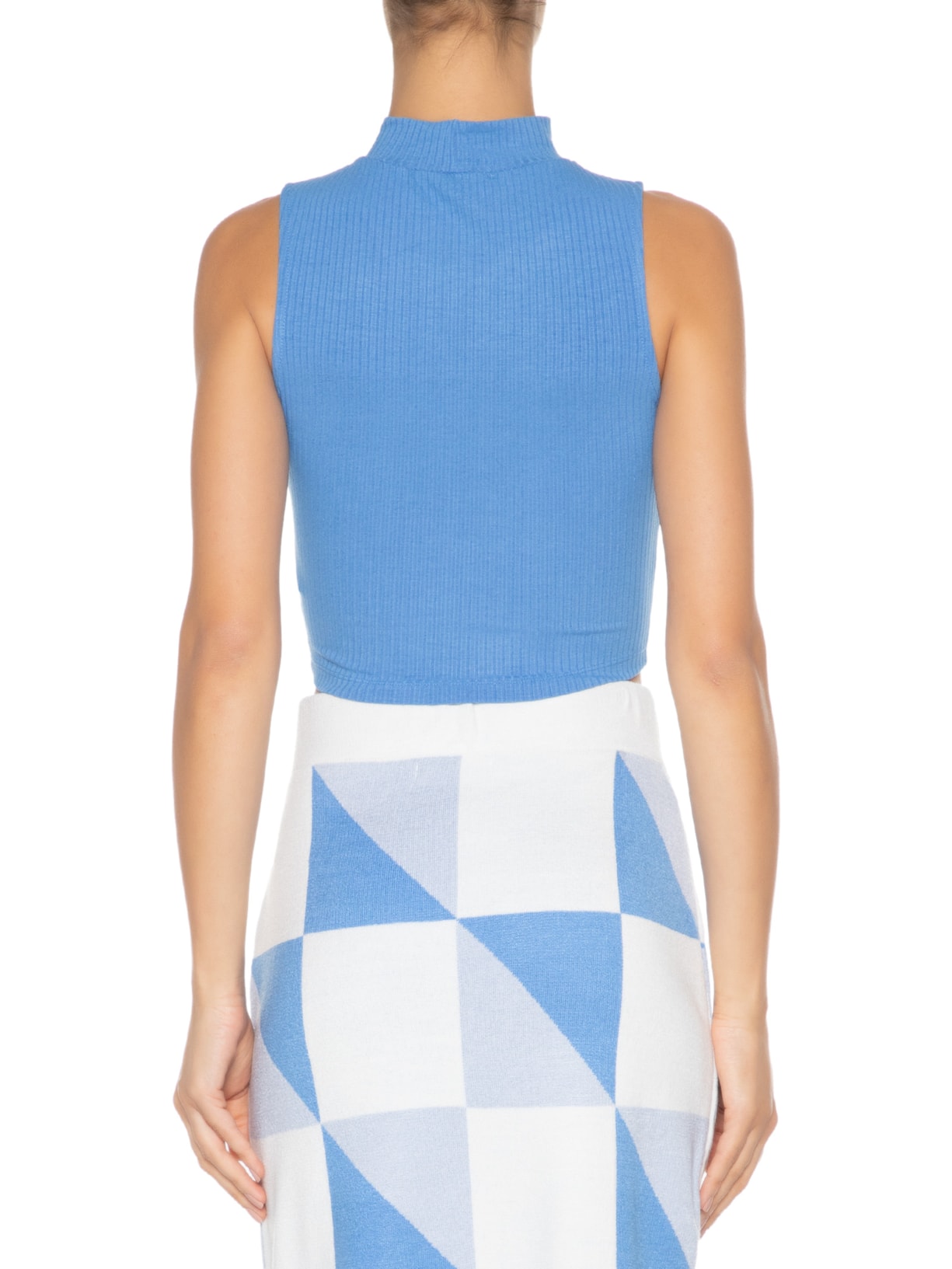 Top Cropped Básico Azul Dress To